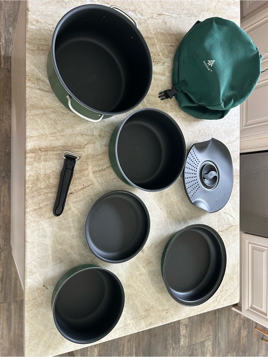 Other - Woods Outdoor Cookware Set with Green Carry Bag - Camping Pots and Pans